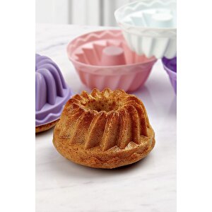 6 Lı Yıkanabilir Mini Kek Muffin Pişirme Kalıbı, Silikon Muffin, Cupcake Kalıbı Karma Renk