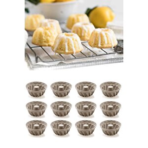 12 Li Yıkanabilir Mini Kek Muffin Pişirme Kalıbı, Silikon Muffin, Cupcake Kalıbı Karma Renk
