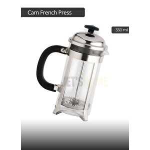 Cam French Press Kahve Demleme Paslanmaz İç Yapı İnox 350 Ml