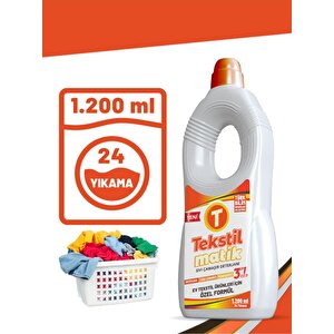 Ev Tekstili 3'ü 1 Arada Sıvı Vegan Çamaşır Deterjanı 7 Adet X 1200 Ml