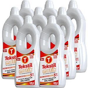 Ev Tekstili 3'ü 1 Arada Sıvı Çamaşır Deterjanı 8 Adet X 1200 Ml