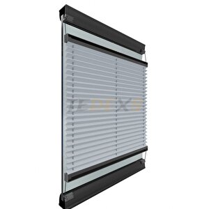 Tedexs Diamond Seri̇si̇ Gri Plise Perde Cam Balkon Perdesi Pimapen Perdesi Ofis Perdesi(vidalı Sistem)