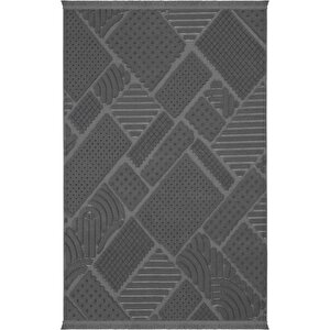 Wood 1119 Antrasit Halı Yolluk Salon Halısı Antre Hol Koridor Halısı Bukle Makine Halısı 200x300 cm