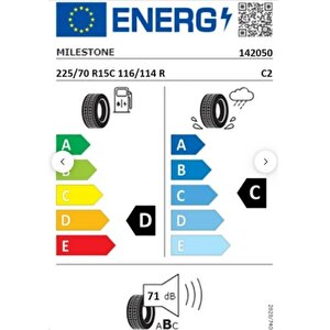 Mılestone 225/70 R15 C Tl 116/114r 10pr Vanmile Kamyonet Yaz Lastiği (üretim Tarihi:2025)