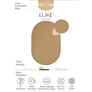 Luke 304 Mutfak Halısı Halı Yolluk Antre Hol Halısı Oval Banyo Halısı Hasır Balkon Halısı 80x150 cm