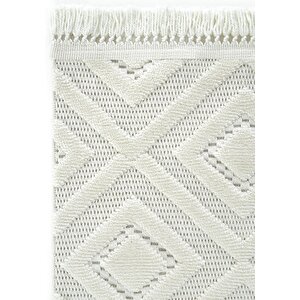Stone 1089 Krem Kaymaz Taban Koridor Halısı Kesme Yolluk Mutfak Halısı Modern Salon Halısı 80x200 cm