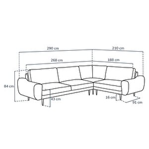 Klem 210 X 290 Köşe Ahşap Ayak - Doğal Doku