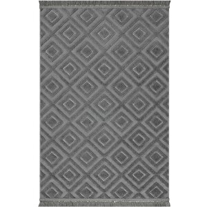 Stone 1089 Antrasit Kaymaz Taban Koridor Halı Kesme Yolluk Mutfak Halı Modern Salon Halısı 120x180 cm