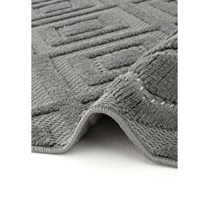 Cool Halı Stone 1089 Antrasit Kaymaz Taban Koridor Halı Kesme Yolluk Mutfak Halı Modern Salon Halısı