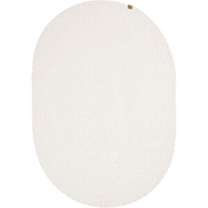Glenn 610 Beyaz Banyo Halısı Antre Hol Halısı Hasır Dokulu Oval Banyo Paspas Mutfak Halısı 100x150 cm