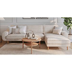 Klem 306 X 171 Köşe Ahşap Ayak - Doğal Doku Fildişi