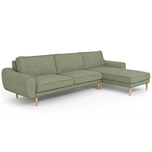 Klem 306 X 171 Köşe Ahşap Ayak - Fitilli Kadife Sisli Yeşil