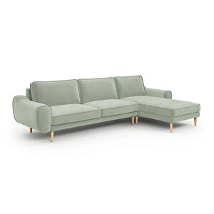 Klem 306 X 171 Köşe Ahşap Ayak - Kadife Çağla Yeşili