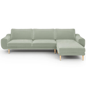 Klem 306 X 171 Köşe Ahşap Ayak - Kadife Çağla Yeşili