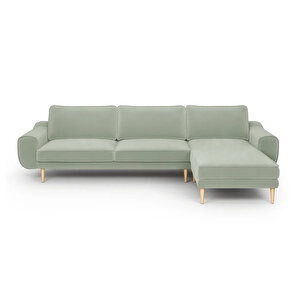 Klem 306 X 171 Köşe Ahşap Ayak - Kadife Çağla Yeşili