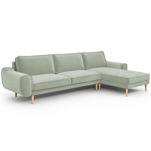 Klem 306 X 171 Köşe Ahşap Ayak - Kadife Çağla Yeşili