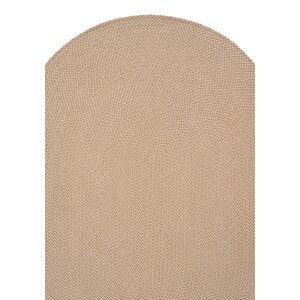 Glenn 608 Bej Banyo Halısı Antre Hol Halısı Hasır Dokulu Oval Banyo Paspası Mutfak Halısı 80x120 cm