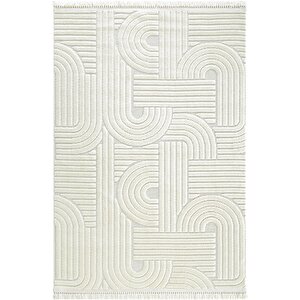 Stone 1090 Krem Kaymaz Taban Koridor Halısı Kesme Yolluk Mutfak Halısı Modern Salon Halısı 100x450 cm