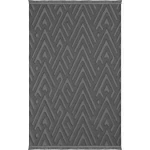 Wood 1118 Antrasit Halı Yolluk Bukle Salon Halısı Koridor Halısı Kabartmalı Makine Halısı 160x200 cm