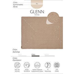 Glenn 603 Bej Banyo Halısı Antre Hol Halısı Hasır Dokulu Banyo Paspası Mutfak Halısı 80x120 cm
