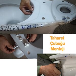 Klozet Tuvalet Taharet Çubuğu Uzun 32 Cm Plastik Borulu Ayarlanabilir Kısaltılabilir U Tipli Montaj