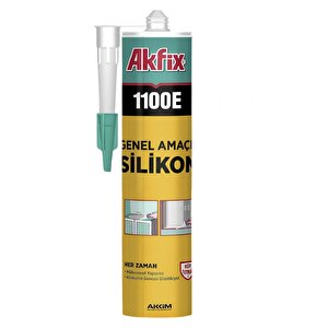 Genel Amaçlı Silikon Yapıştırma Sızıntı Önleyici Dolgu Silikonu 280 Gr 1 Adet Akfix 1100e Şeffaf