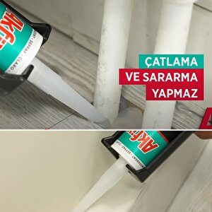 Beyaz Genel Amaçlı Silikon Yapıştırma Sızıntı Önleyici Dolgu Silikonu Akfix 1100e 280 Gr 1 Adet