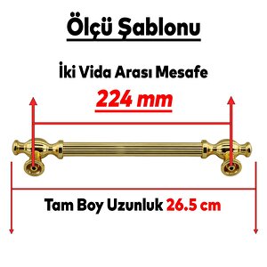 Mobilya Mutfak Dolabı Çekmece Dolap Kulpu Kulbu Gold Altın (224 Mm-22.4 Cm) Metal Kulpları