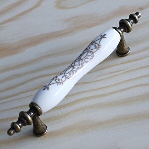 Eskitme Antik Sarı 96 Mm Mobilya Mutfak Çekmece Dolap Dolabı Kulpu Kulbu Kulpları Gerçek Porselen