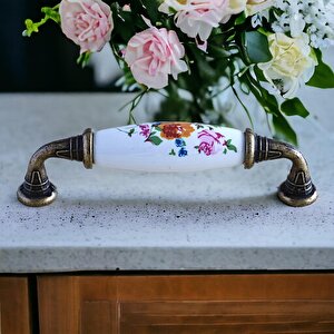 Mobilya Mutfak Çekmece Dolap Kapak Dolabı Kulbu Kulpu Gerçek Porselen Kulpları Beyaz (96 Mm-9.6 Cm)