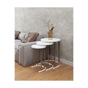 Yıldız 3 Lü Zigon Sehpa Mdf Beyaz