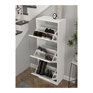 Bell 3 Raflı Ayakkabılık Beyaz