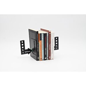 Books Welcome Yazılı Metal Kitap Desteği - Kitap Tutucu - Ev Ve Ofis Dekoratif Aksesuar (2 Li̇ Set)