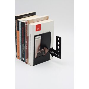 Books Welcome Yazılı Metal Kitap Desteği - Kitap Tutucu - Ev Ve Ofis Dekoratif Aksesuar (2 Li̇ Set)