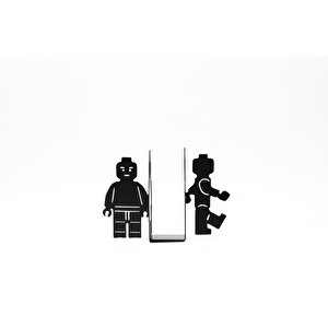 Robot Desenli Metal Kitap Desteği - Kitap Tutucu - Ev Ve Ofis Dekoratif Aksesuar (2 Li̇ Set)
