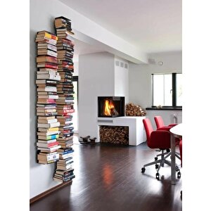 Metal Siyah 2 Adet Kitaplık, Kitap Organizatör, Uçan Kitap Rafı, Görünmez Duvar Kitaplık 2'li̇
