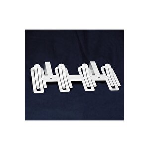 Modern Desenli Metal Kapı Arkası Askılığı Beyaz