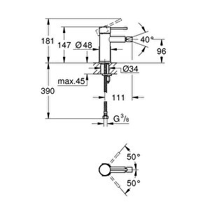 Grohe Essence New Tek Kumandalı Bide Bataryası S-boyut Mat Siyah - 24395kf1