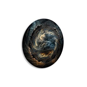 Dalga Yuvarlak Cam Tablo | Hediyelik, Dekoratif, Ofis, Mutfak 80x80 cm