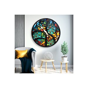 Vitray Yuvarlak Cam Tablo | Hediyelik, Dekoratif, Ofis, Mutfak