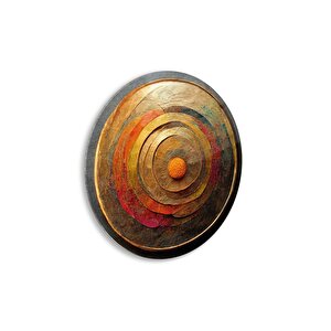 Soyut Yuvarlak Cam Tablo | Hediyelik, Dekoratif, Ofis, Mutfak 80x80 cm