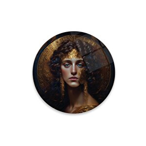 Kadın Yuvarlak Cam Tablo | Hediyelik, Dekoratif, Ofis, Mutfak 80x80 cm