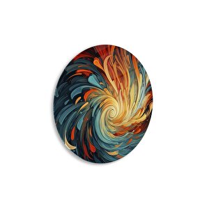 Soyut Yuvarlak Yuvarlak Cam Tablo | Hediyelik, Dekoratif, Ofis, Mutfak 30x30 cm