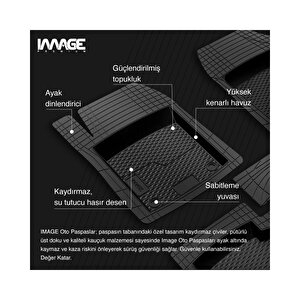 13 Mm Bmw X3 2019 Uyumlu 3d Havuzlu Üniversal Nesil Paspas Gri̇