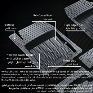 10 Mm Seat Tarraco 2021 Ile Uyumlu 5d Havuzlu Üni̇versal Paspas Siyah