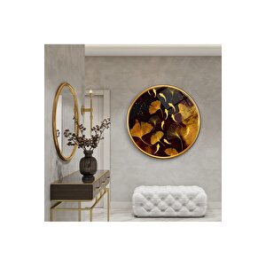 Gold Tema Yuvarlak Cam Tablo | Hediyelik, Dekoratif, Ofis, Mutfak