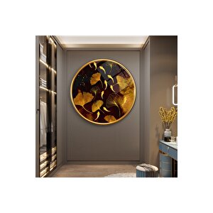 Gold Tema Yuvarlak Cam Tablo | Hediyelik, Dekoratif, Ofis, Mutfak