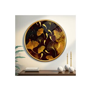 Gold Tema Yuvarlak Cam Tablo | Hediyelik, Dekoratif, Ofis, Mutfak