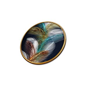 Gold Desenler Yuvarlak Cam Tablo | Hediyelik, Dekoratif, Ofis, Mutfak 80x80 cm