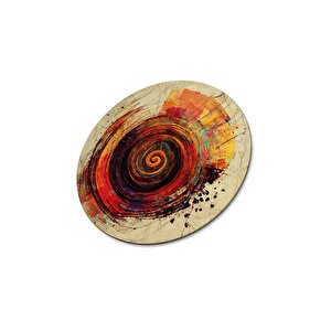 Soyut Yuvarlak Cam Tablo | Hediyelik, Dekoratif, Ofis, Mutfak 30x30 cm